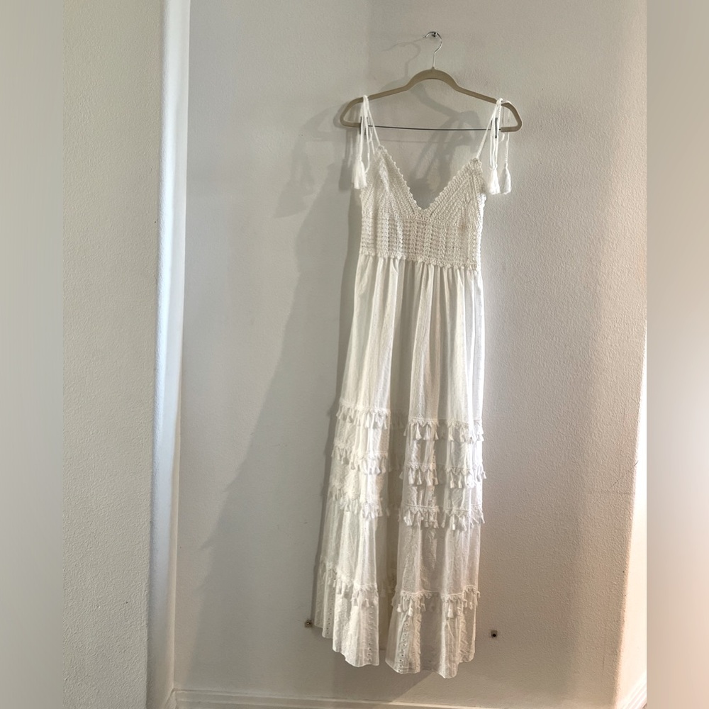 NWT White Crochet Detailed Maxi Dress